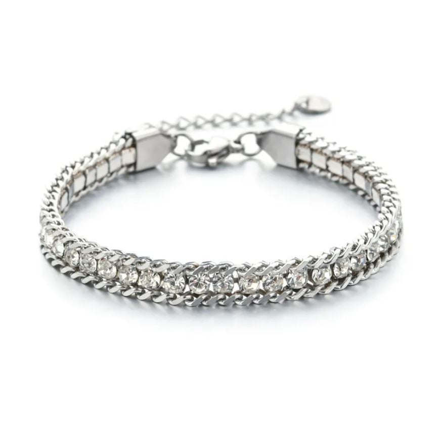 Pulseras de acero con circones