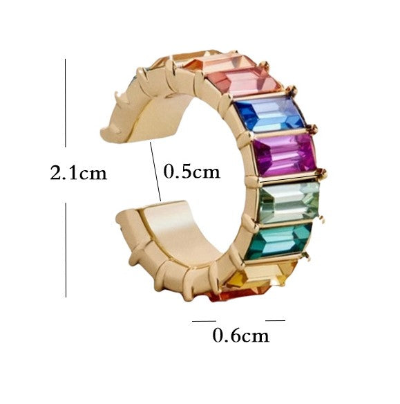 Earcuffs con cristales de colores