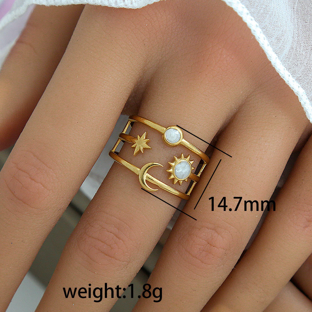 Anillos dorados con blanco