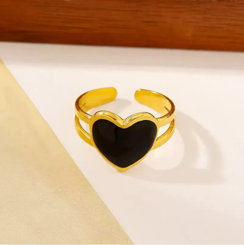 Anillos de acero con negro