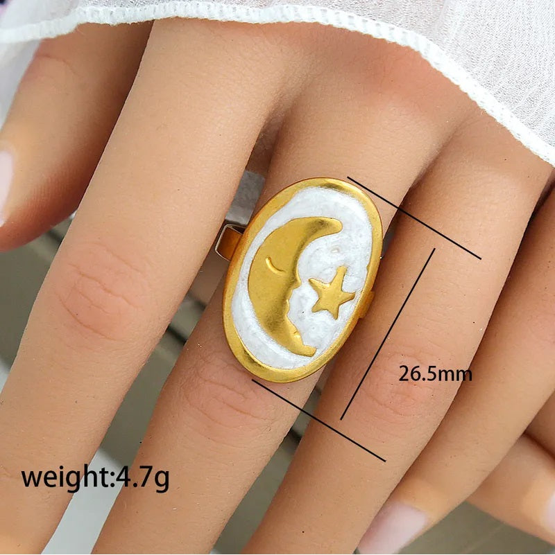 Anillos dorados con blanco