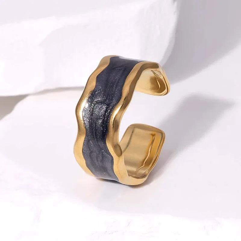 Anillos de acero con negro