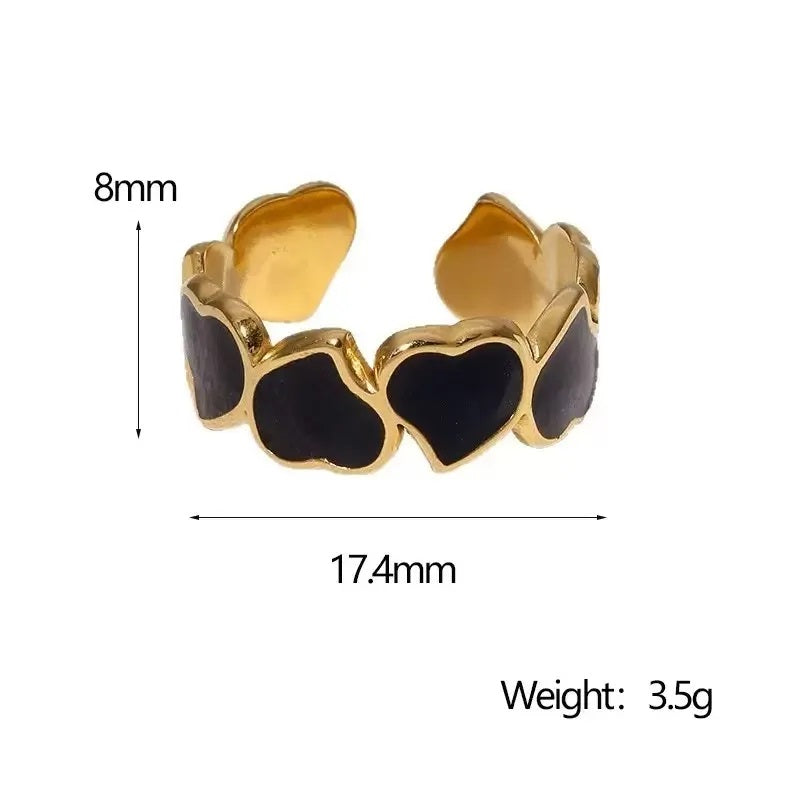 Anillos de acero con negro