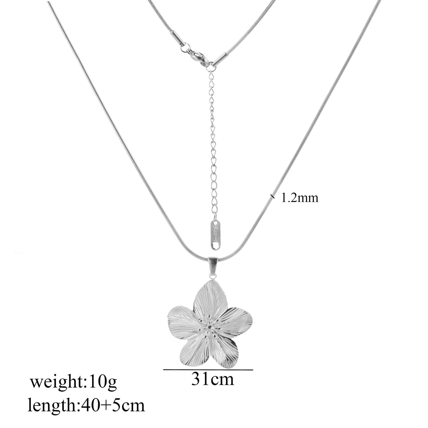 Cadena de acero con dije de flor