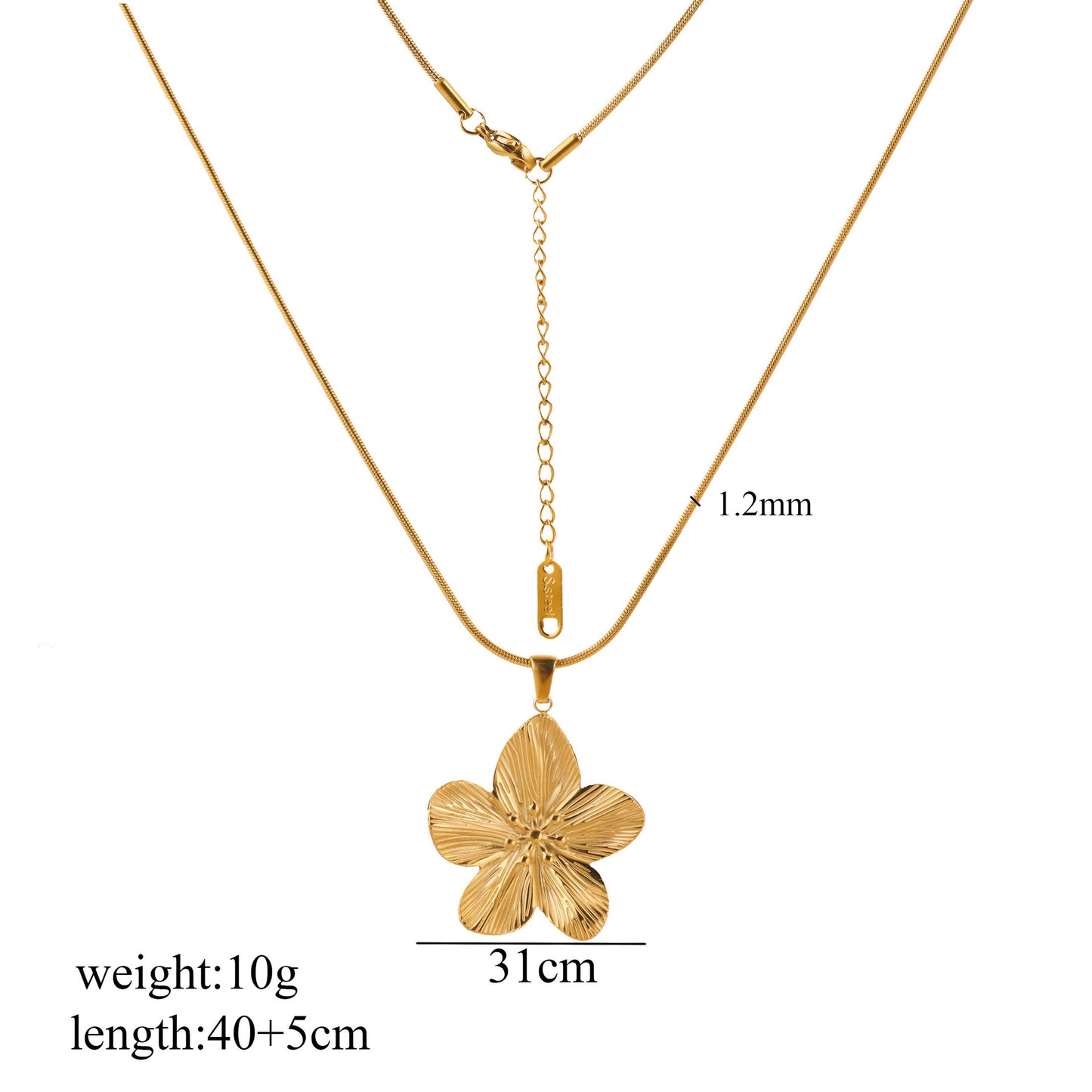 Cadena de acero con dije de flor