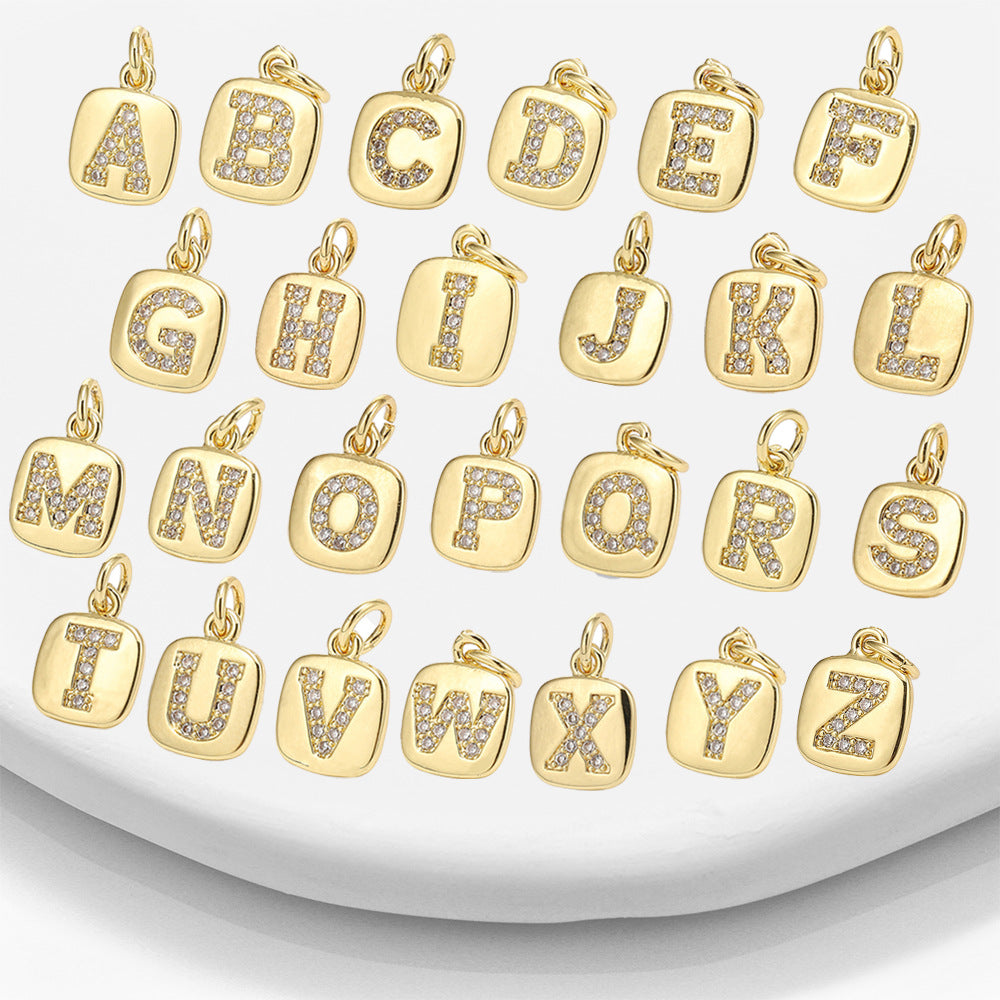 Dijes de letras - Placa con circones
