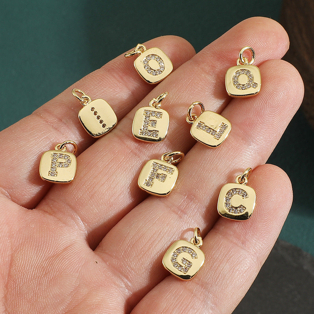 Dijes de letras - Placa con circones