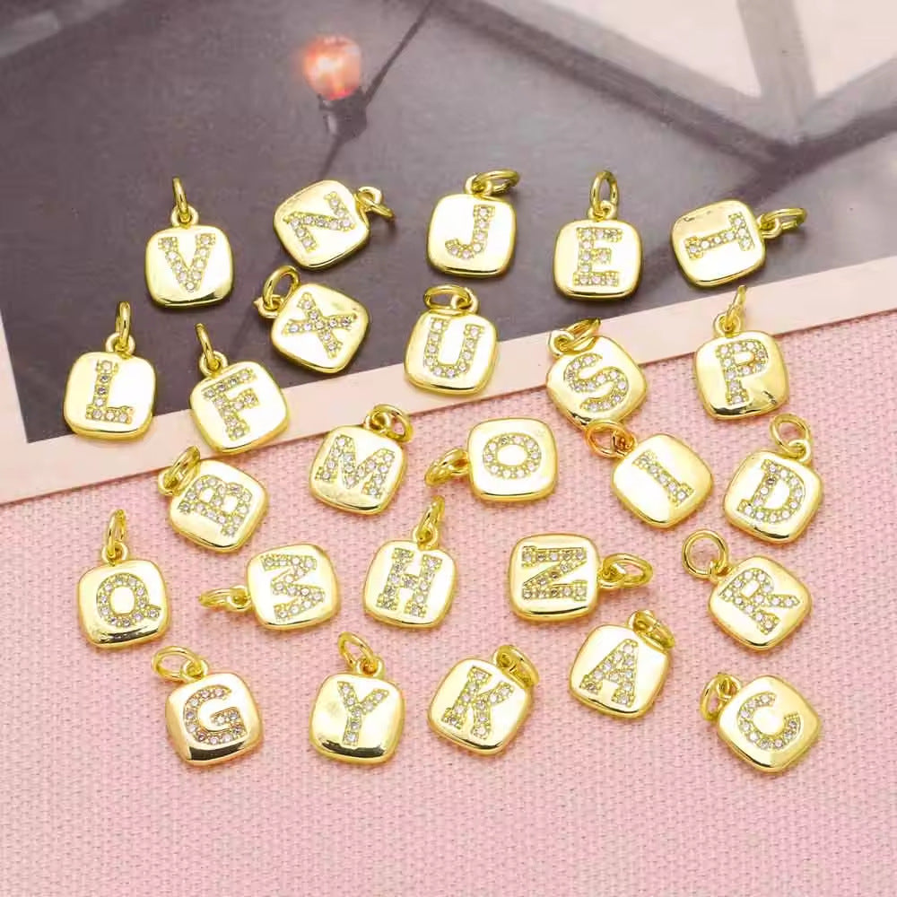 Dijes de letras - Placa con circones
