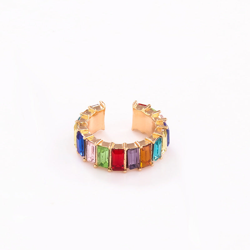 Earcuffs con cristales de colores