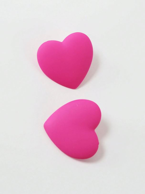 Zarcillos acrilicos - Corazones de colores