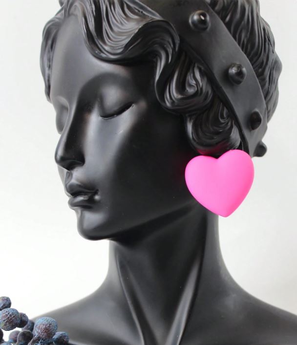 Zarcillos acrilicos - Corazones de colores